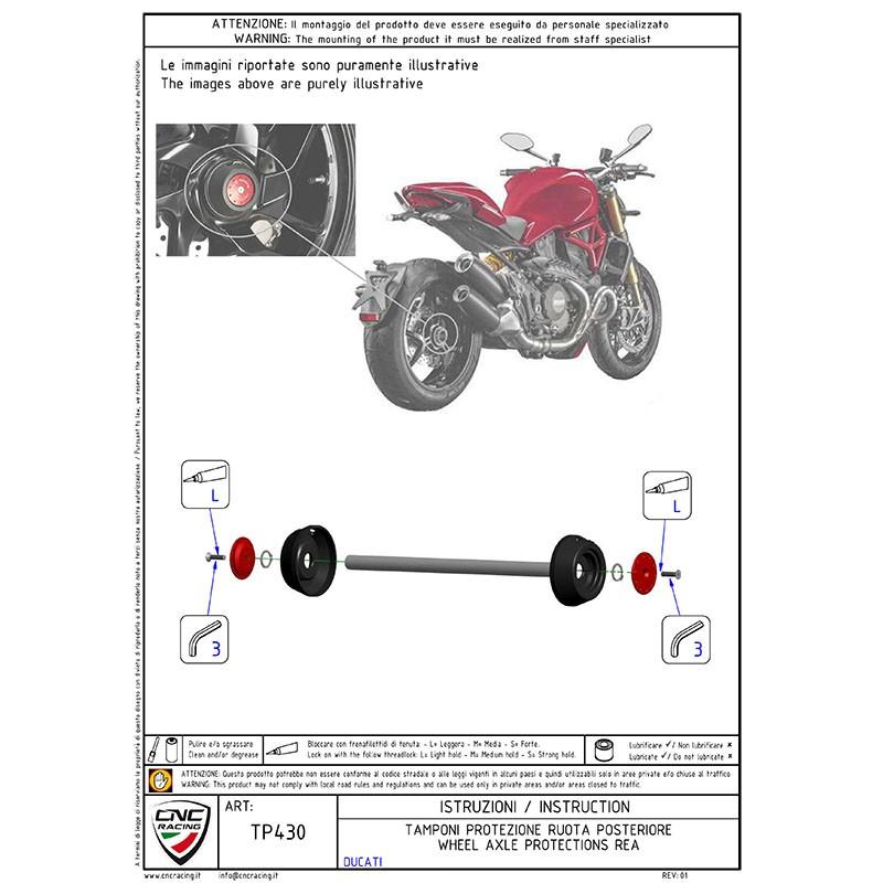 CNC Racingリアアクスルプロテクター ブラック モンスター1200/S TP430Bの画像