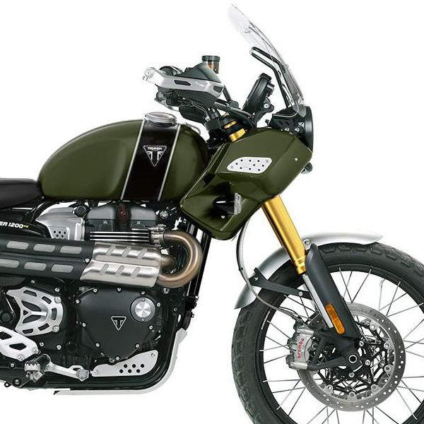 Triumph Scrambler 1200XC、1200XE サイドパネル/ウィンドスクリーンキット Khaki Green UNIT GARAGE｜motoparts