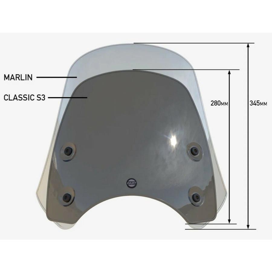 Z650RS スクリーン クラシックS3  ダークスモーク DART FLYSCREENの画像