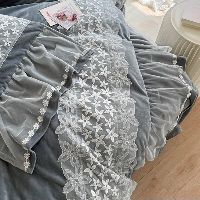 BS12冬用フランネル寝具 ワイドダブル ベッド用品4点セット ボックスシーツ_5