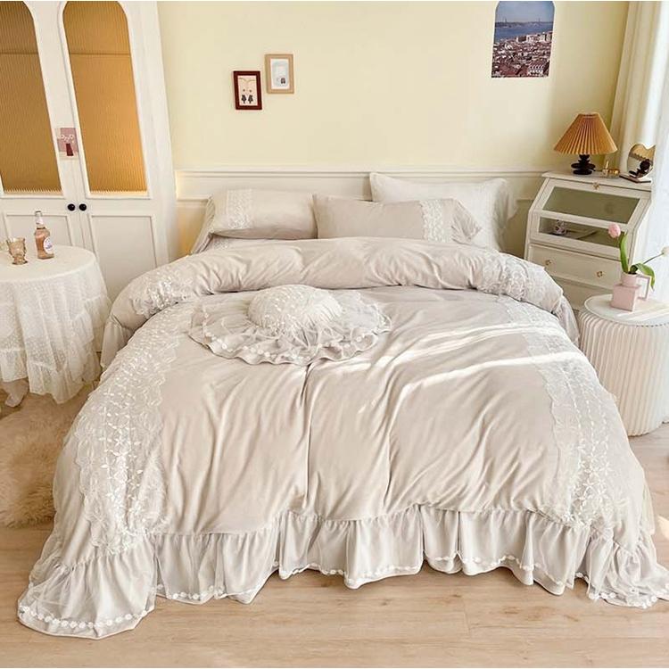 BS12冬用フランネル寝具 ワイドダブル ベッド用品4点セット ボックスシーツ_1