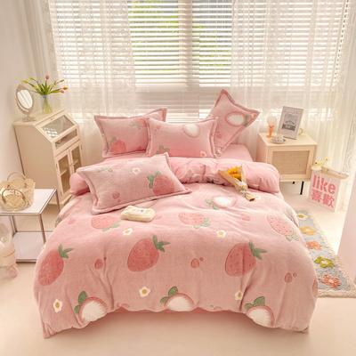 BS31冬用フランネル寝具 ワイドダブル ベッド用品4点セット ボックスシーツ