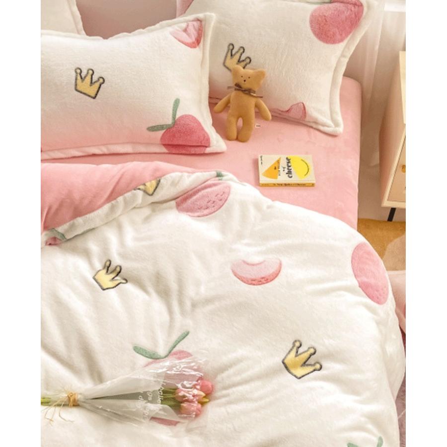 BS31冬用フランネル寝具 ワイドダブル ベッド用品4点セット ボックスシーツ_2