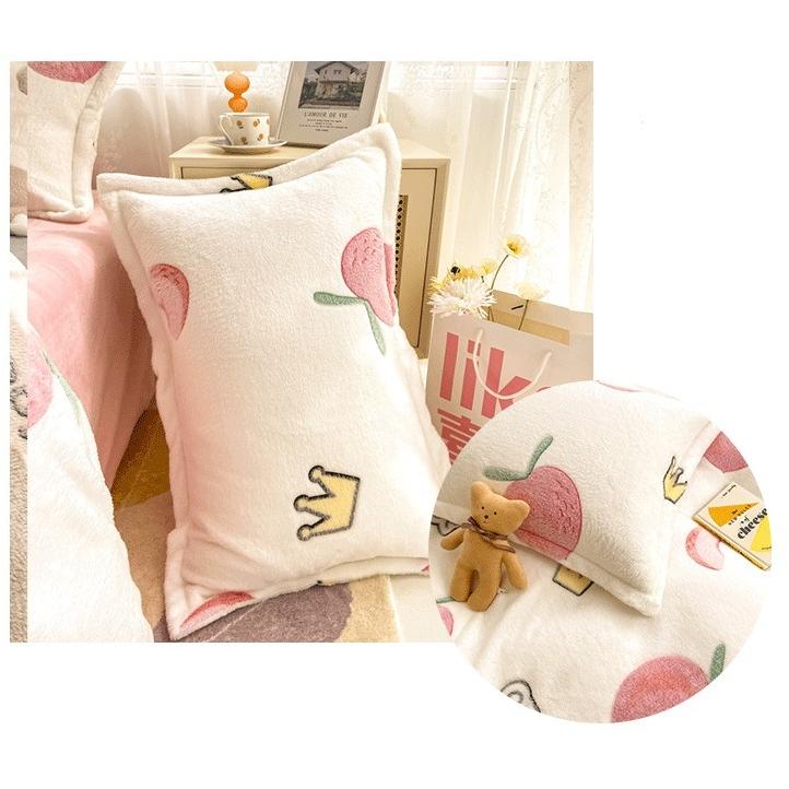 BS31冬用フランネル寝具 ワイドダブル ベッド用品4点セット ボックスシーツ_4
