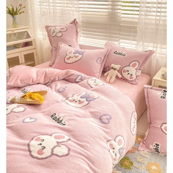 BS31冬用フランネル寝具 ワイドダブル ベッド用品4点セット ボックスシーツ_2