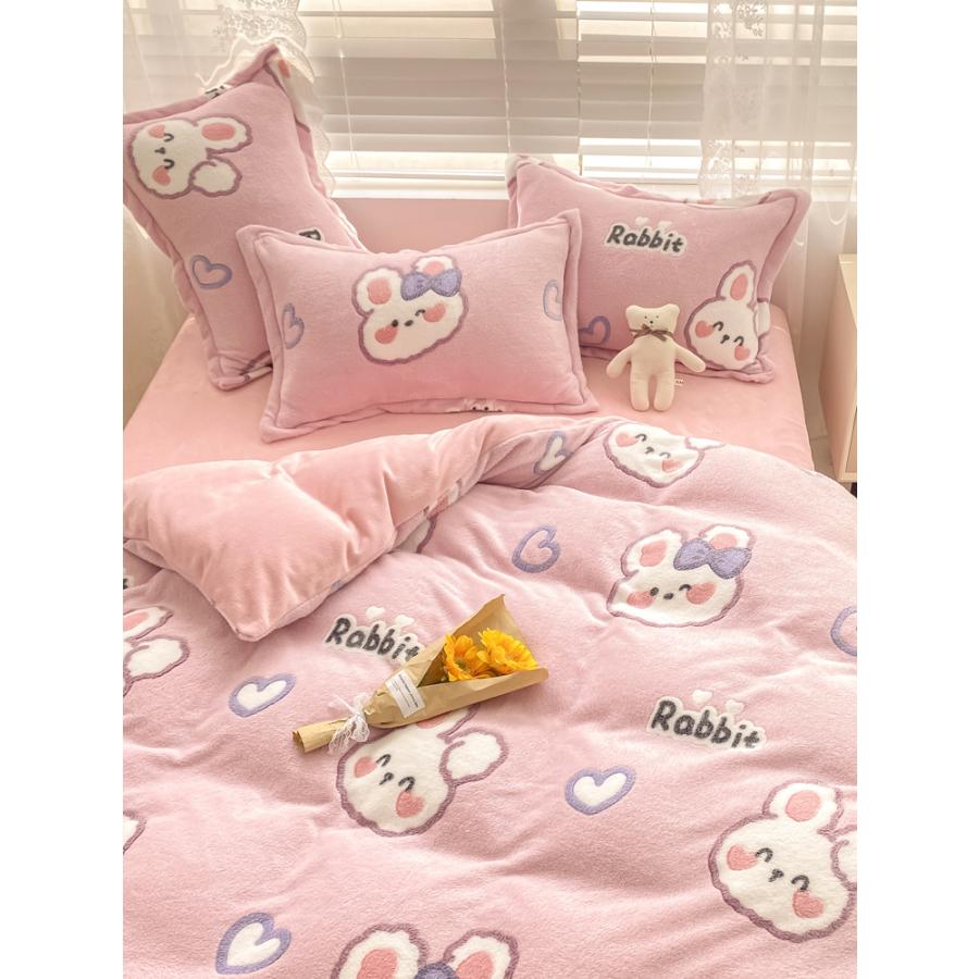 BS31冬用フランネル寝具 ワイドダブル ベッド用品4点セット ボックスシーツ_3