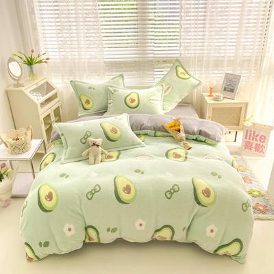 BS31冬用フランネル寝具 ワイドダブル ベッド用品4点セット ボックスシーツ