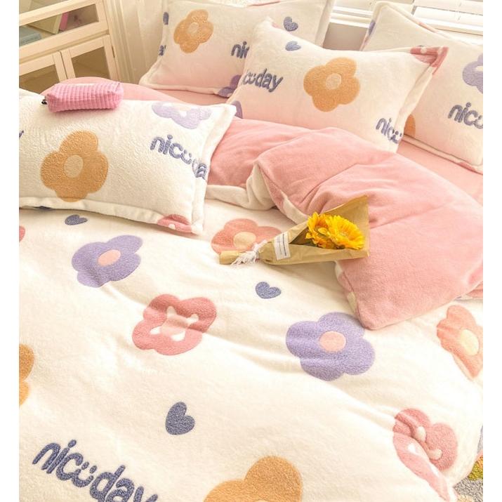 BS31冬用フランネル寝具 ワイドダブル ベッド用品4点セット ボックスシーツ_2