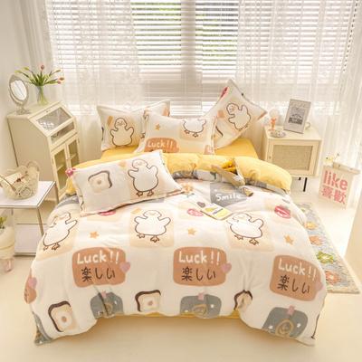 BS31冬用フランネル寝具 ワイドダブル ベッド用品4点セット ボックスシーツ