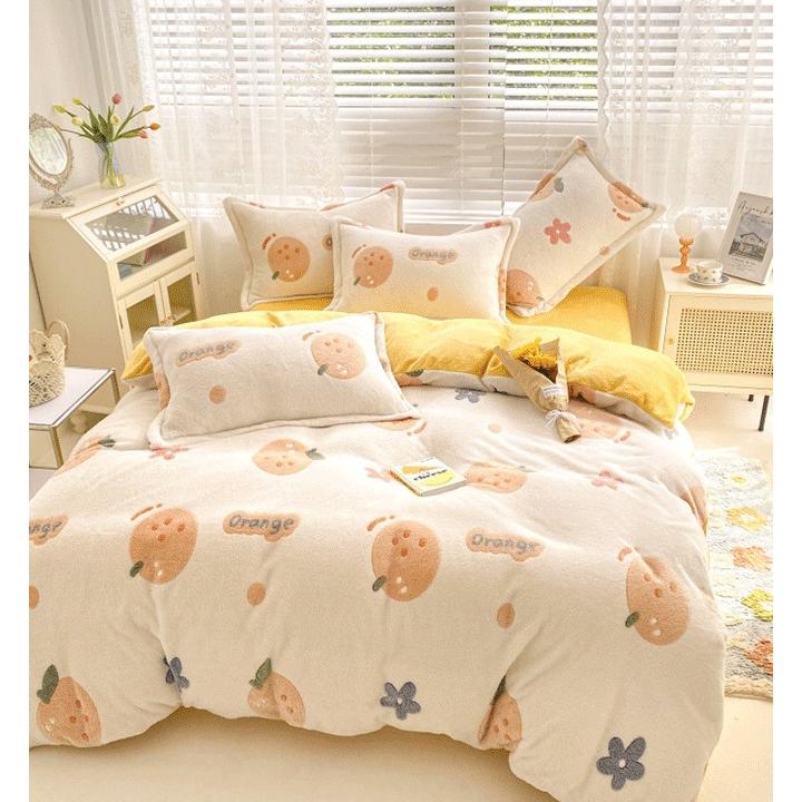 BS31冬用フランネル寝具 ワイドダブル ベッド用品4点セット ボックスシーツ_1