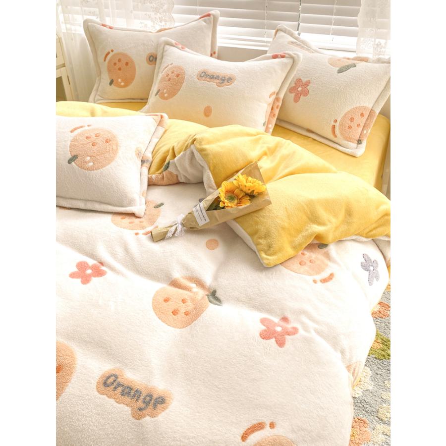 BS31冬用フランネル寝具 ワイドダブル ベッド用品4点セット ボックスシーツ_3