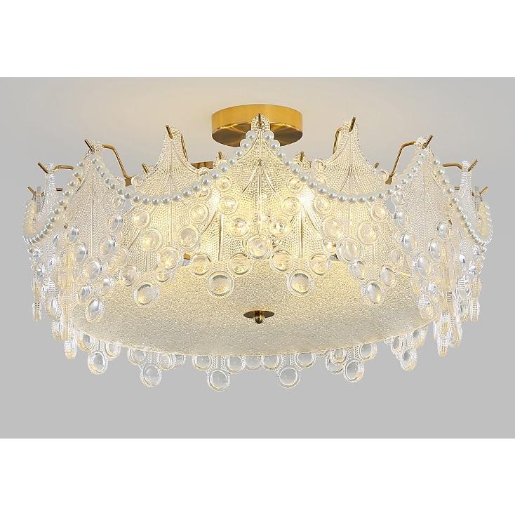 動作確認 L14-4ガラス.ペンダントライト．洋風照明　シャンデリア　北欧デザイン シーリングライト不可 天井照明 8灯 姫系、フェミニン 【2478300052】(88704円)