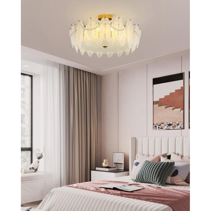 【〜6/6まで出品】 L14-1ガラス.ペンダントライト．洋風照明　シャンデリア　北欧デザイン シーリングライト不可 天井照明 6灯 姫系、フェミニン 【2427282567】(86878円)