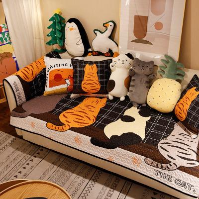 SO21ソファーシート ソファーカバー シーズン通用タイプ サイズオーダー可能 滑りどめ生地 猫柄