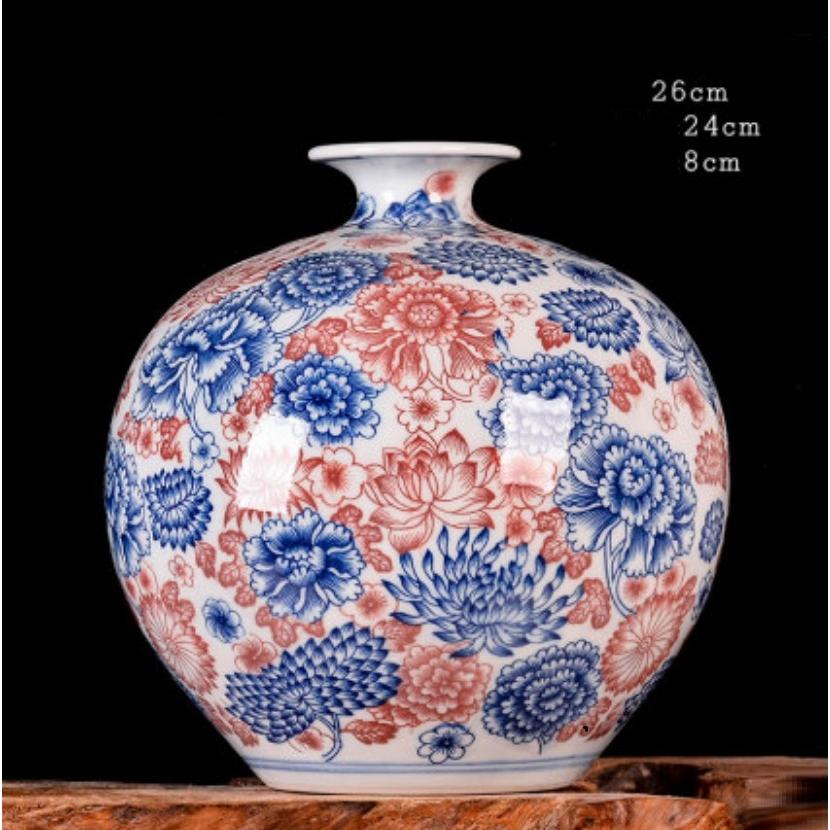 VA56-3花瓶 かびん 花器 花入れフラワーベース インテリア 雑貨 花柄 陶器_1