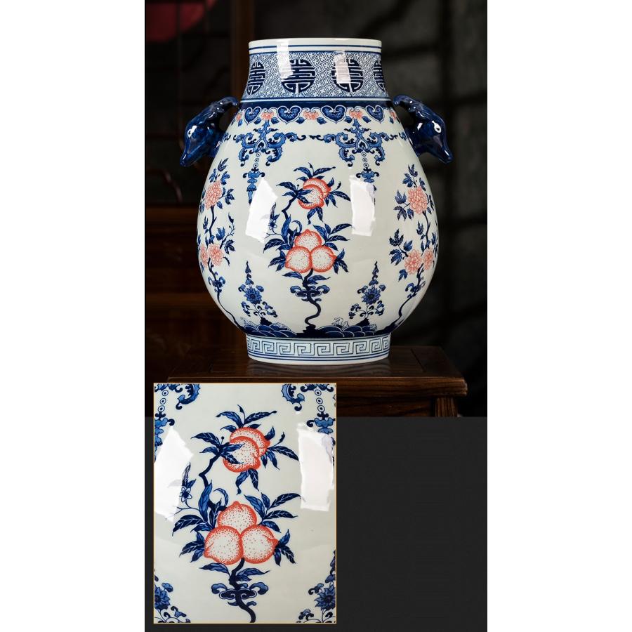VA75花瓶 かびん 花器 花入れフラワーベース インテリア 雑貨 花柄 陶器_3