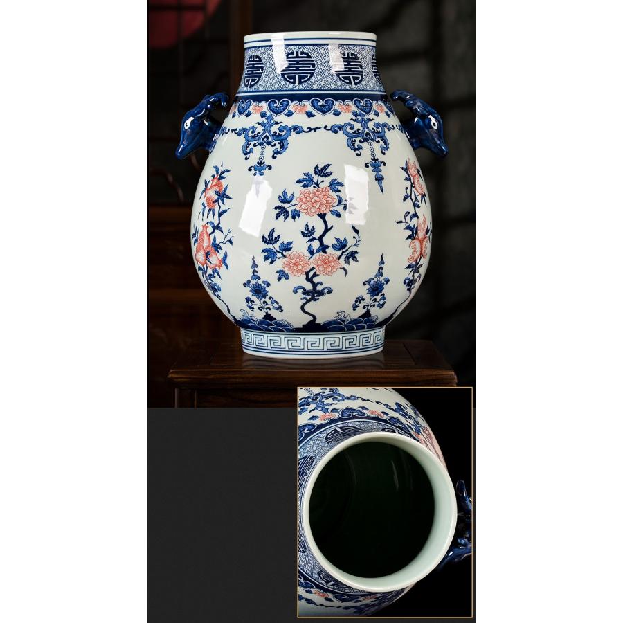 VA75花瓶 かびん 花器 花入れフラワーベース インテリア 雑貨 花柄 陶器_4