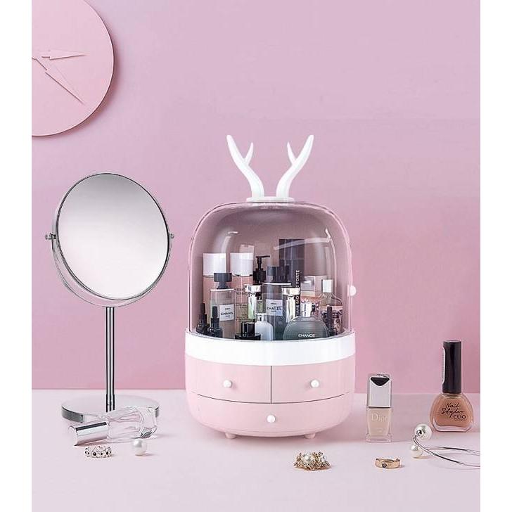 A28717 M8-2メイクボックス コスメボックス 化粧品収納ケース 小物収納ボックス.ピンク