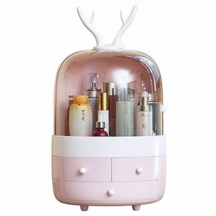 A28717 M8-2メイクボックス コスメボックス 化粧品収納ケース 小物収納ボックス.ピンク cm ：30 ご了承ください コスメ