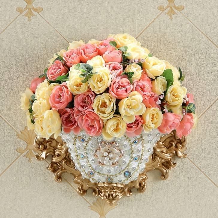 A06974 1020T19-6-2壁飾り 人工観葉植物 壁掛けインテリア ディスプレイ 壁掛けミックスグリーン 造花 壁掛け