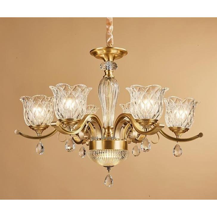 A06181 0920L25-6-2銅.水晶.高級ペンダントライト．洋風照明　シャンデリア　北欧デザイン シーリングライト不可 天井照明 6灯