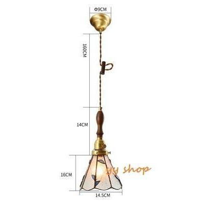 A01203 0820L3-6ステンドグラス．ペンダントライト豪華天井照明ステンドグラスランプ ガラス工芸品.銅 1灯