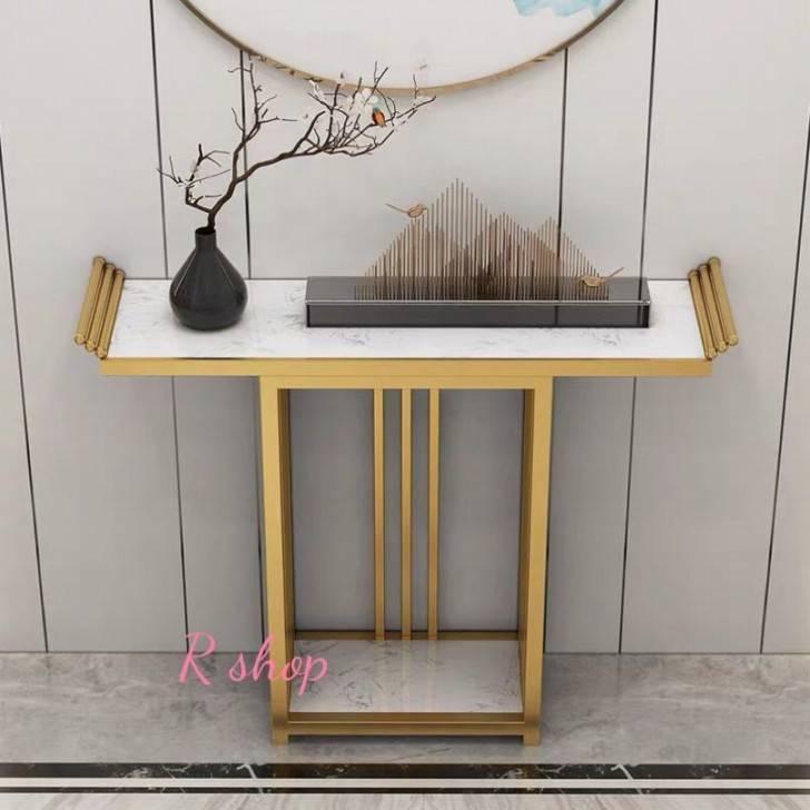 A07655 A人造大理石コンソールテーブル ．玄関テーブル 花台 電話台 アンティーク調デザイン幅100cm 高級サイドテーブル