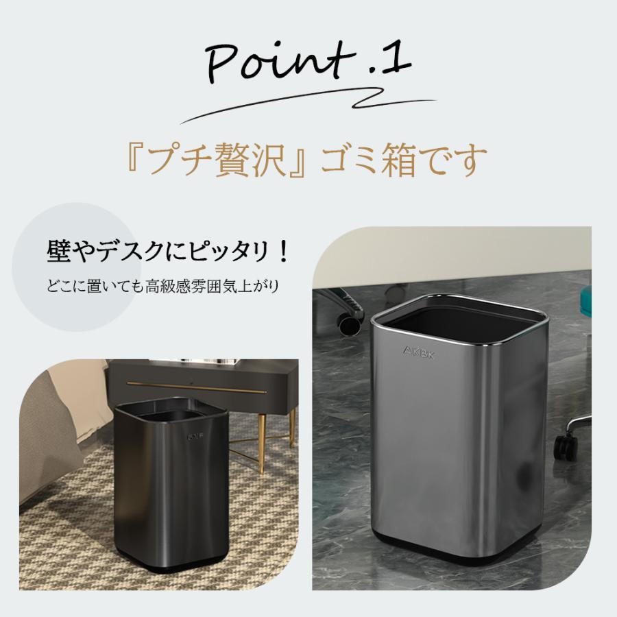 ゴミ箱 ステンレス リビング 9リットル ゴミ袋対応 ダストボックス