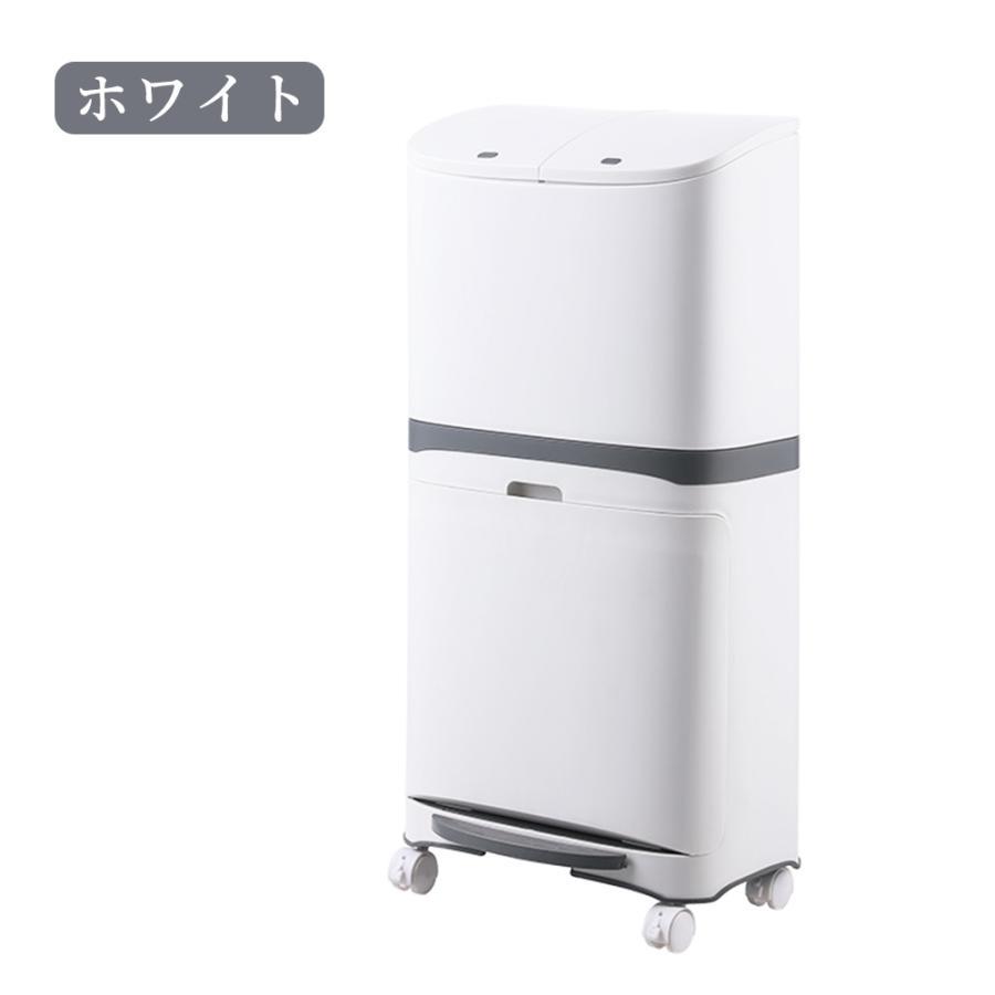 ゴミ箱 45L袋可 45リットル袋可 おしゃれ フロントオープン 分別 ダストボックス 積み重ね キッチン スリム シンプル 大容量 ふた付き 縦型 カウンター下_1