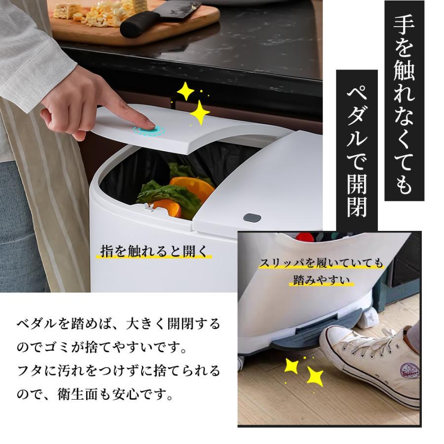 ゴミ箱 45L袋可 45リットル袋可 おしゃれ フロントオープン 分別 ダストボックス 積み重ね キッチン スリム シンプル 大容量 ふた付き 縦型 カウンター下_3