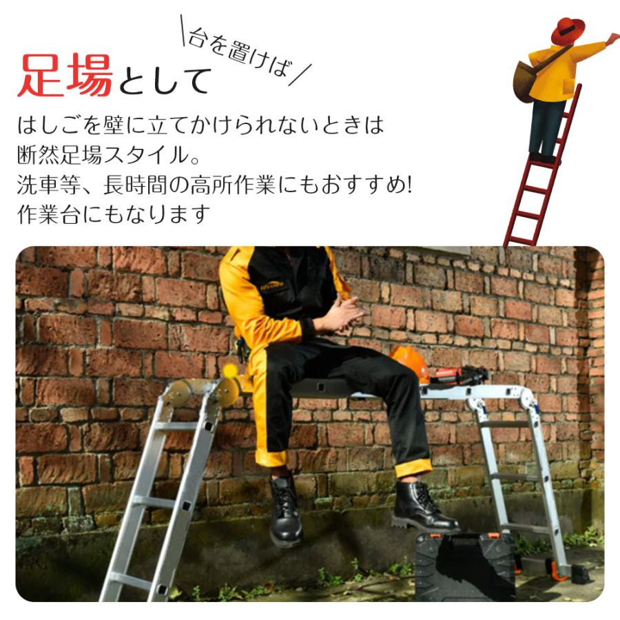 はしご 梯子 ハシゴ 脚立 足場 万能はしご 多機能はしご 3.6m アルミ 