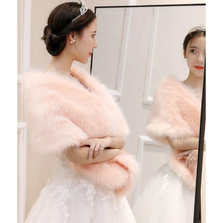 豪華肩掛け 大判ショール ファーストール ．毛皮風ケープ結婚式 ボレロ  