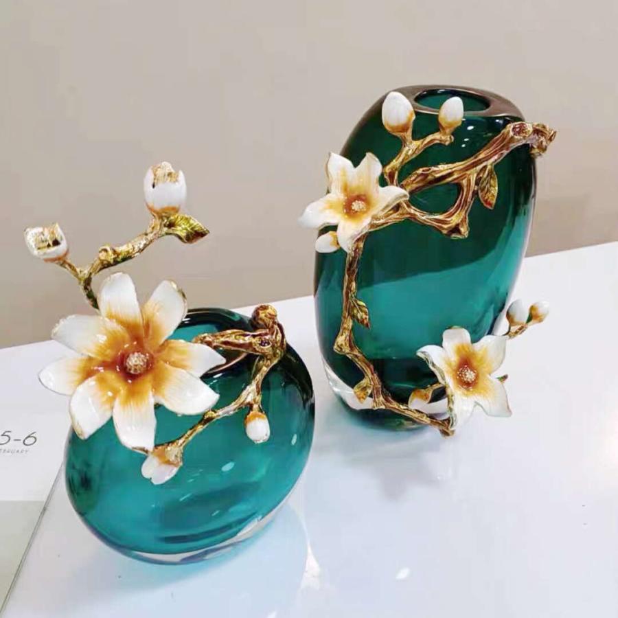 琺瑯彩花瓶 花器 古典 生け花 高級現代風 飾り物 瑠璃花びん フラワー