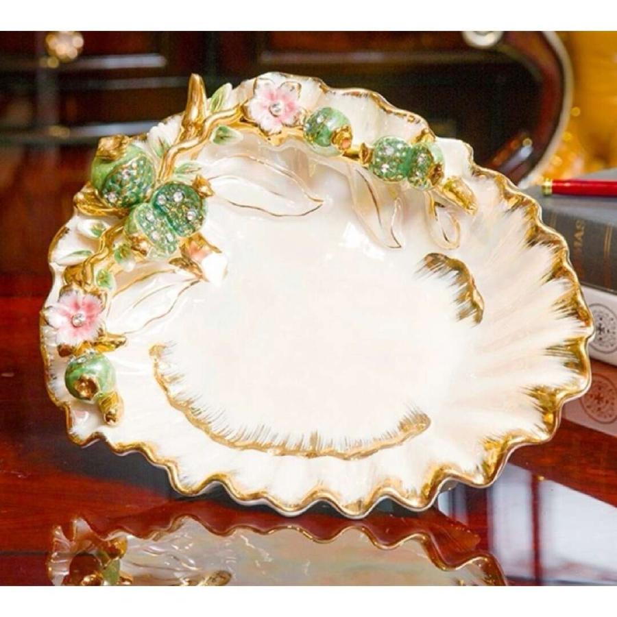 高級果物皿 盛り皿 お菓子皿、フルーツプレート、花柄豪華〜果物カゴ