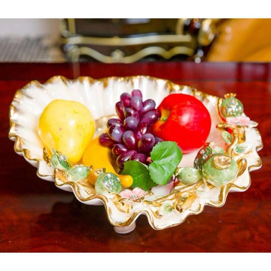 高級果物皿 盛り皿 お菓子皿、フルーツプレート 花柄豪華 果物カゴ お