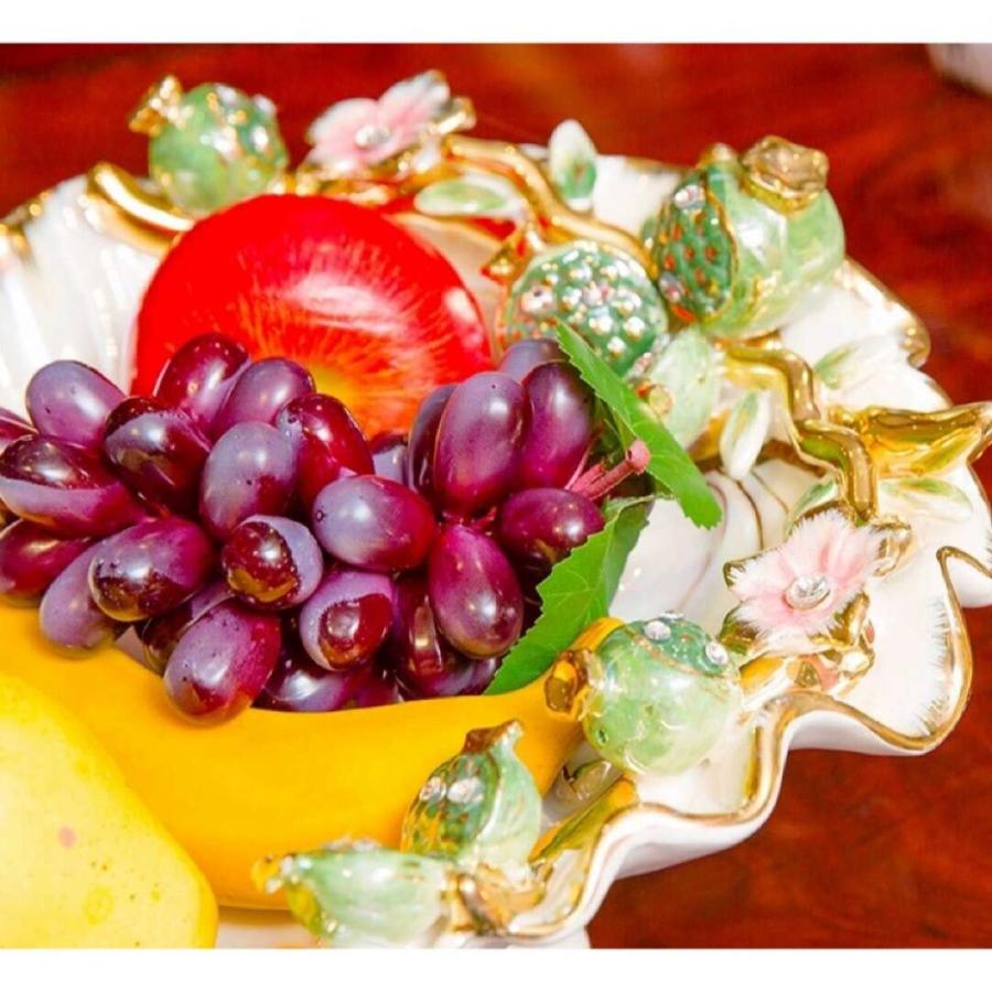 高級果物皿 盛り皿 お菓子皿 フルーツプレート、花柄豪華～果物カゴ お