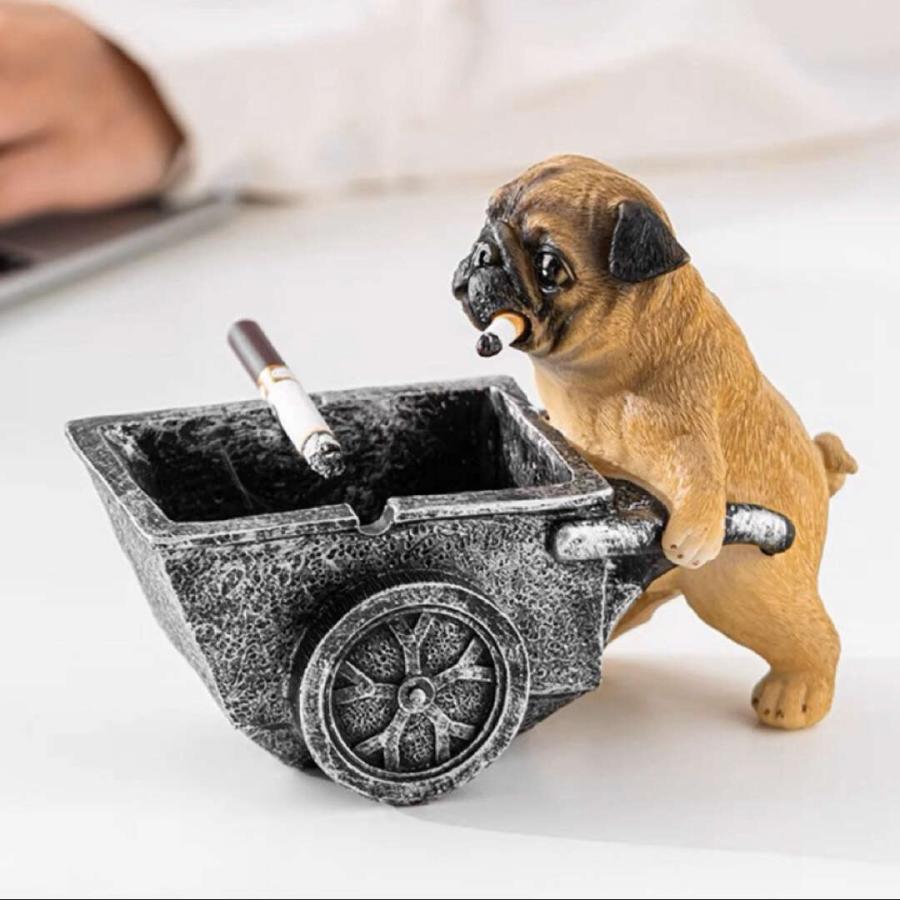 犬型 灰皿 イヌ 卓上収納 小物入れ パグ雑貨 キーケース 置物 PUG : 夢