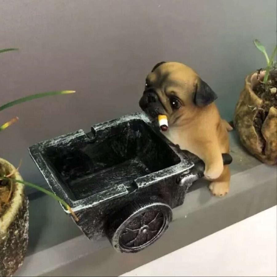 犬型 灰皿 イヌ 卓上収納 小物入れ パグ雑貨 キーケース 置物 PUG : 夢