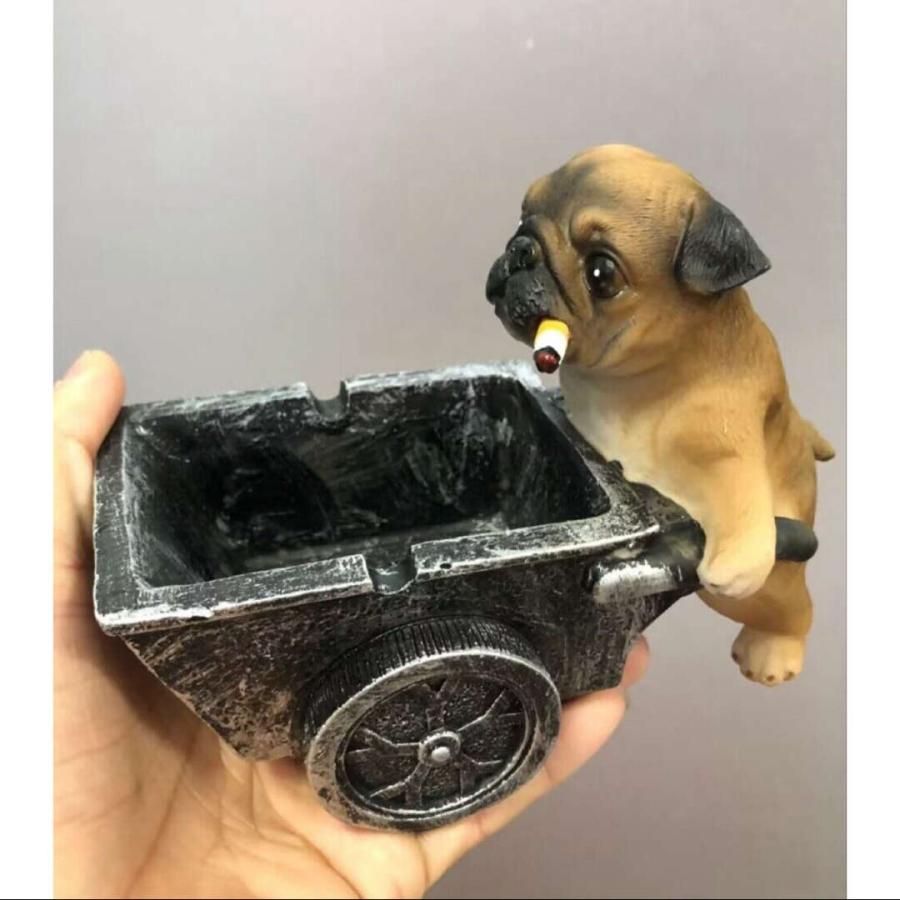犬型 灰皿 イヌ 卓上収納 小物入れ パグ雑貨 キーケース 置物 PUG : 夢