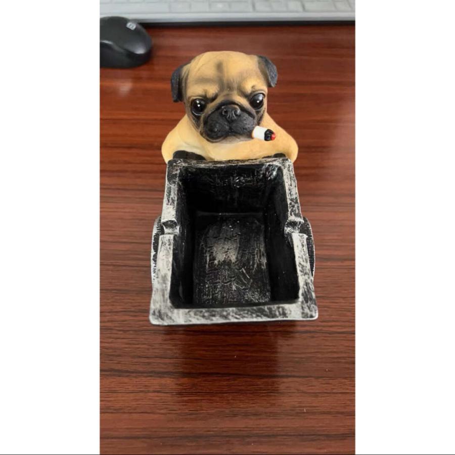犬型 灰皿 イヌ 卓上収納 小物入れ パグ雑貨 キーケース 置物 PUG : 夢