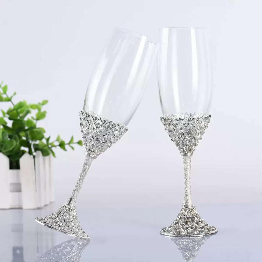 高級ワイングラス ペア★ シャンパングラス　酒器3点セット キラキラ 高級感ワイングラス ペア☆レア シャンパン グラス キラキラ : 夢