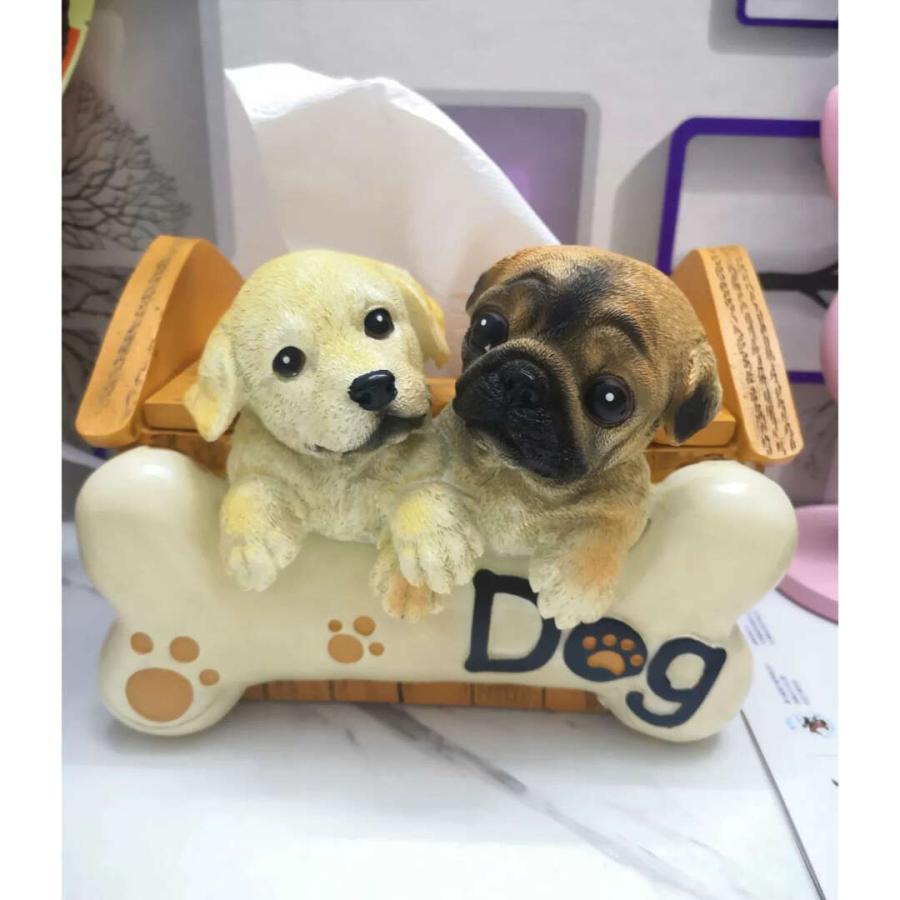 インテリア雑貨 ティッシュケース 犬の置物 pug置物 癒し パグ雑貨