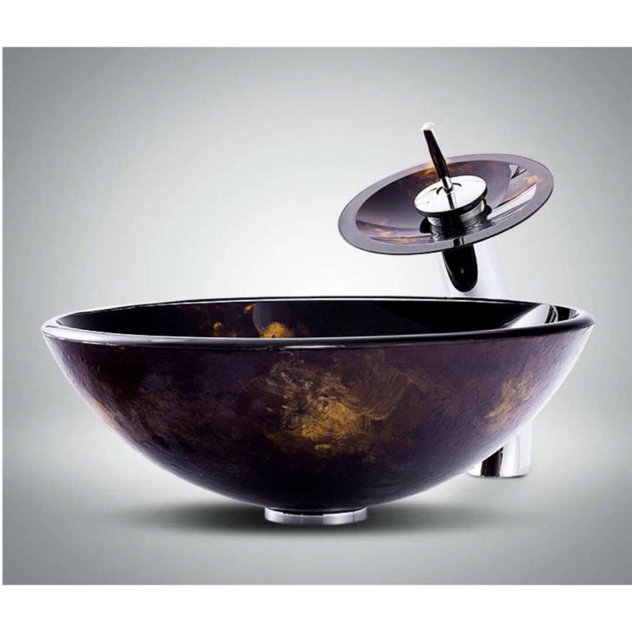 高級洗面台 洗面ボウルセット 強化ガラス手水鉢 洗面器 蛇口