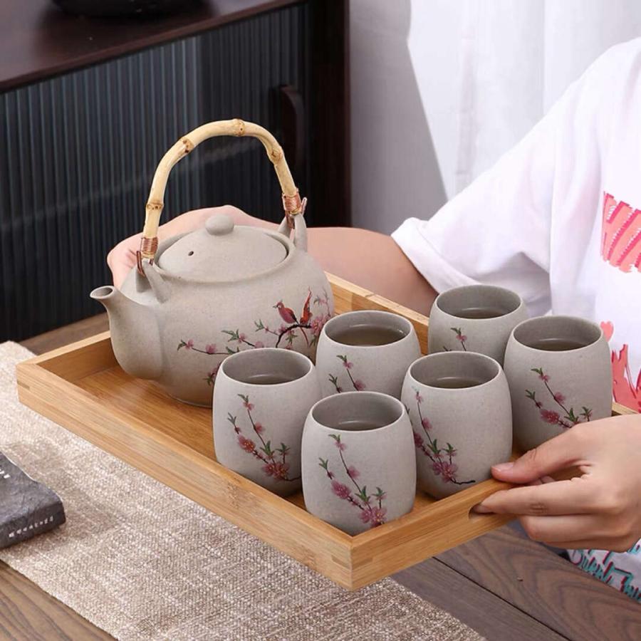 6客茶器揃 湯呑 急須 ポット 茶器セット ティーセット~ 6客茶器揃 湯呑 急須ポット ．茶器セット ティーセット トレー付き