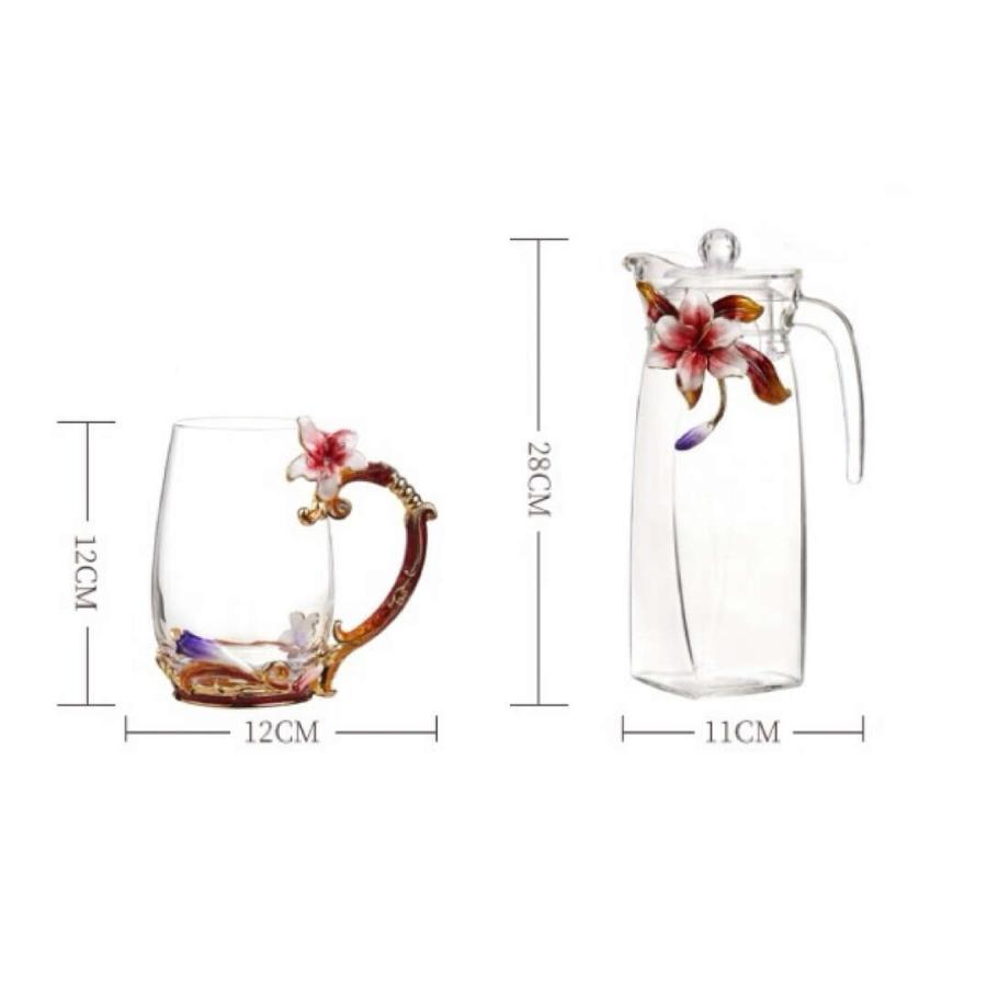 花柄ガラス製 ティーカップ セット 食器 コーヒーカップ 豪華カップ