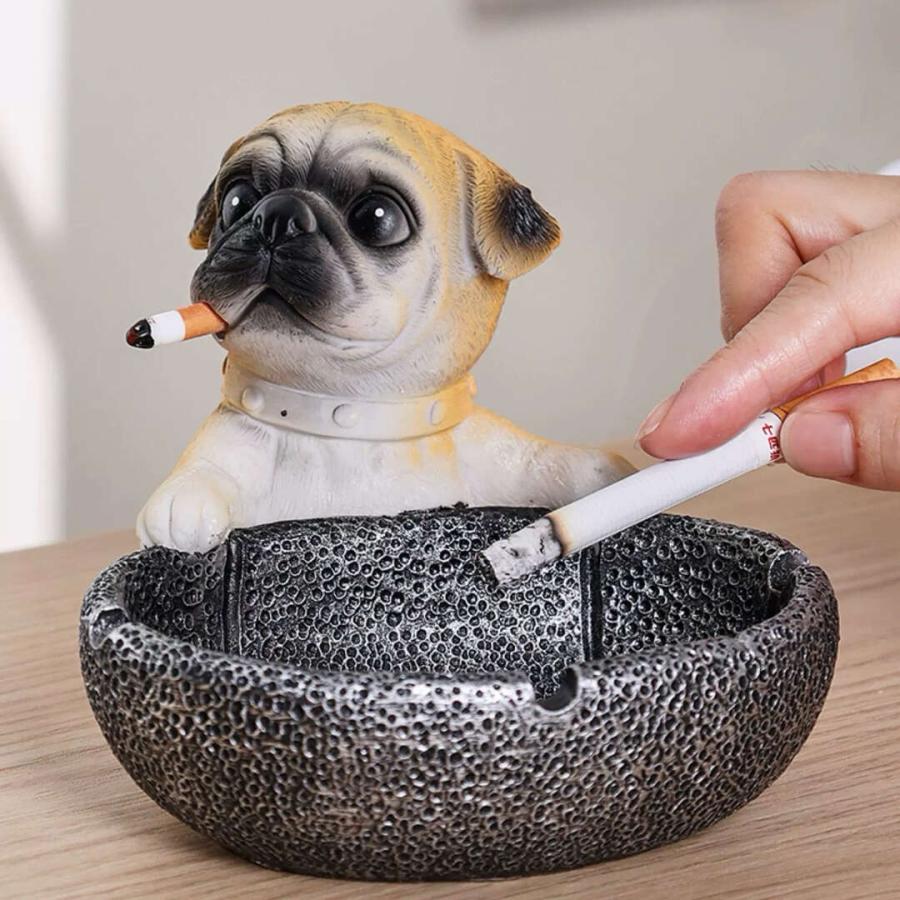 犬型 灰皿 イヌ 卓上収納 小物入れ パグ雑貨 キーケース 置物 PUG : 夢