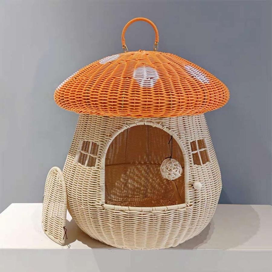 猫ベッドハウス ドーム型マッシュルーム犬小屋 猫小屋 キャット寝床ペットベッド 猫ベッドハウス ドーム型マッシュルーム，犬小屋 猫小屋キャット寝床