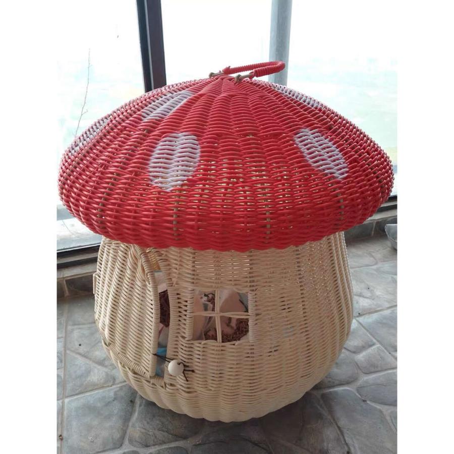 猫ベッドハウス ドーム型マッシュルーム犬小屋 猫小屋 キャット寝床