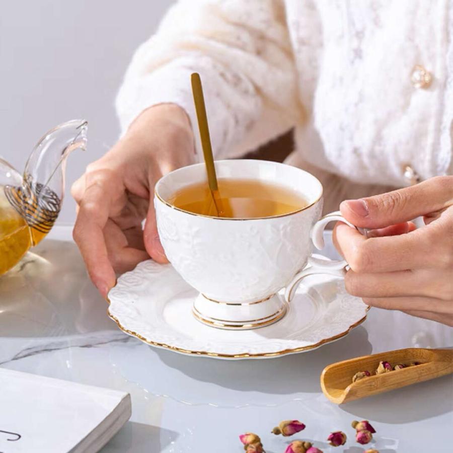 ティー・コーヒーカップセット カップ＆ソーサー6客セット ．陶器 