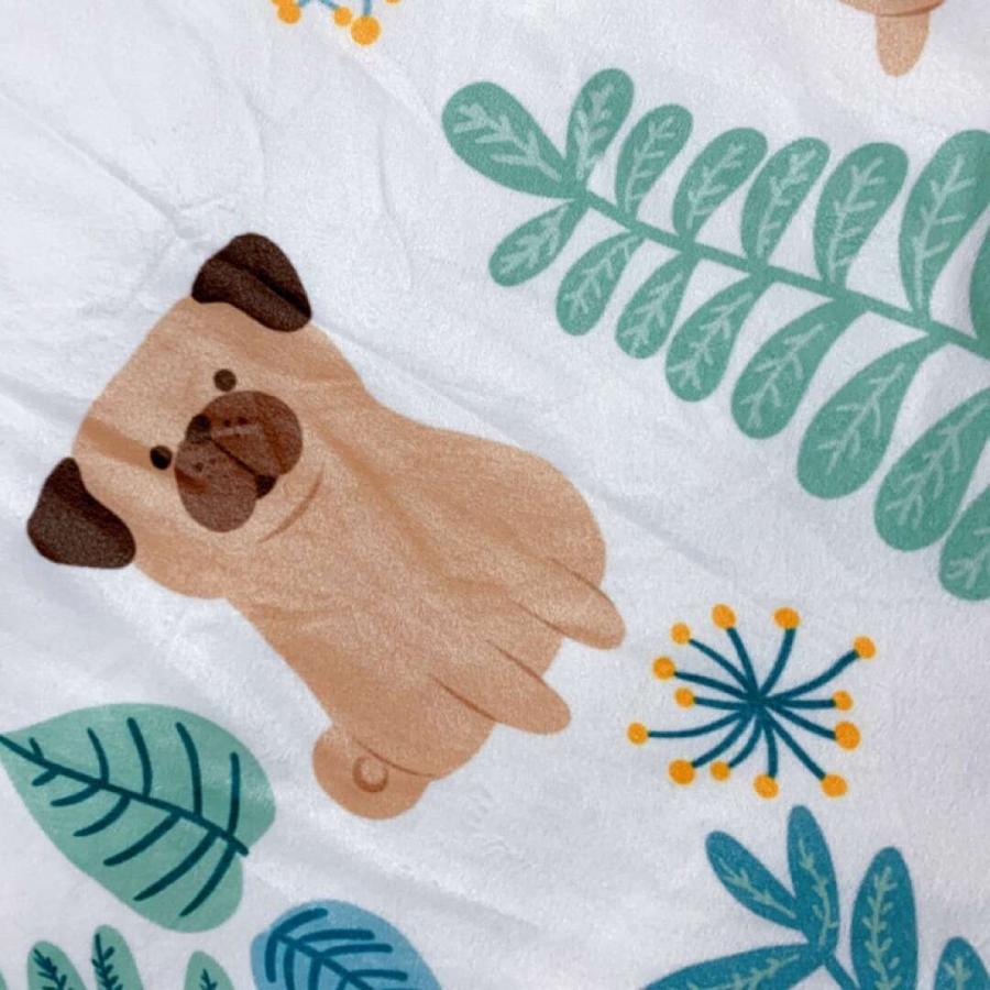 可愛いパグ毛布 犬柄ブランケットひざ掛け 夏かけ布団120x150cm PUG柄